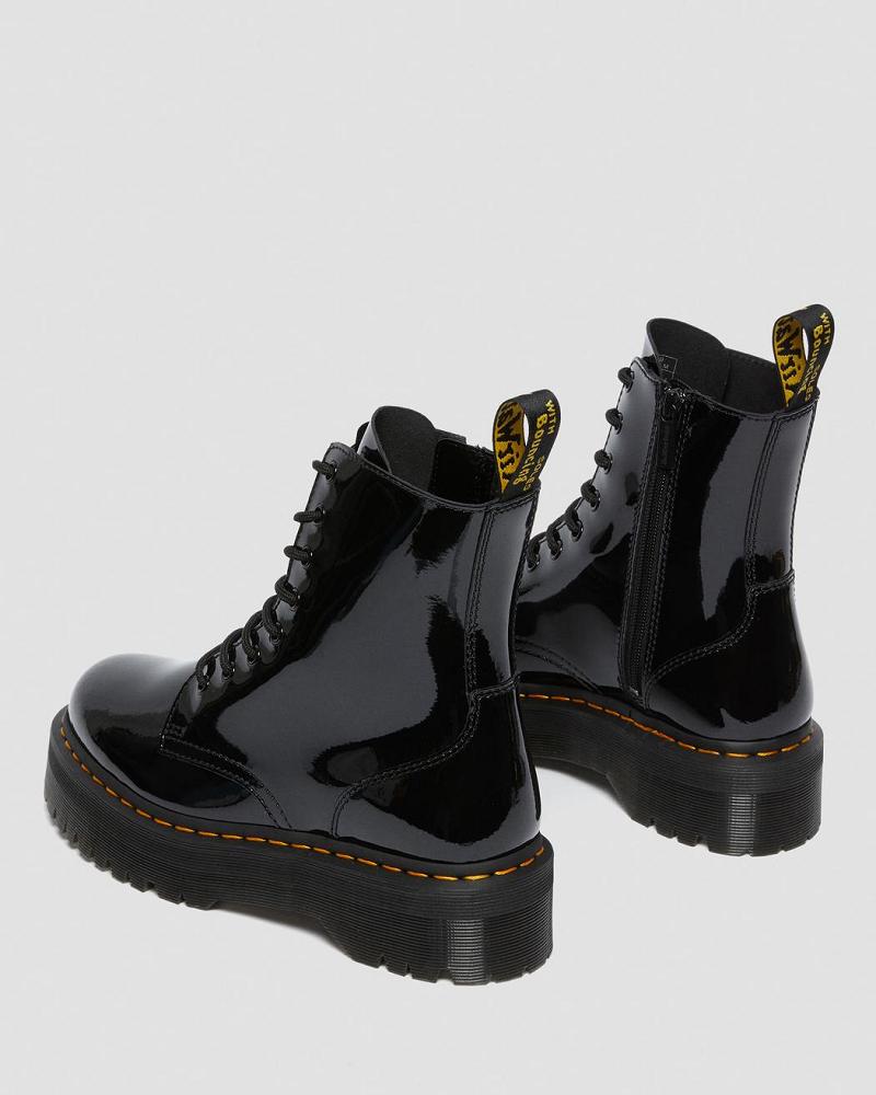 Dr Martens Jadon Lak Leren Platform Laarzen Heren Zwart | NL 255KOR